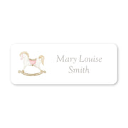 Pink Rocking Horse Vinyl School Labels