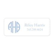 Blue Monogram Vinyl School Labels