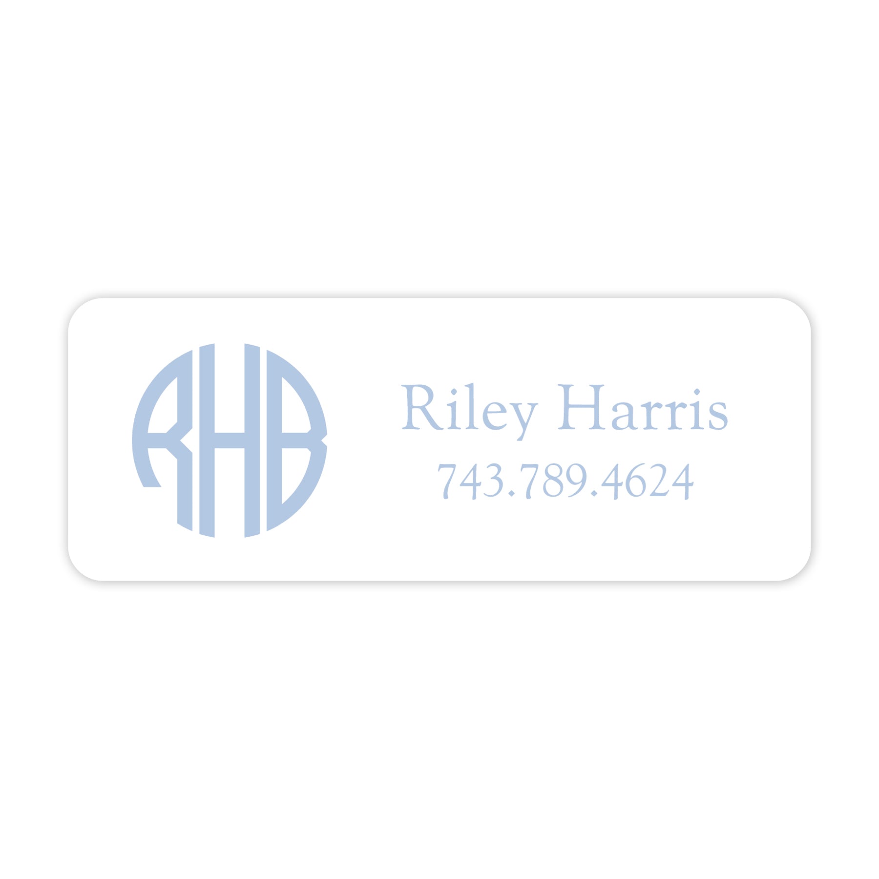 Blue Monogram Vinyl School Labels