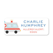 Allergy Alert Vinyl School Labels - Blue