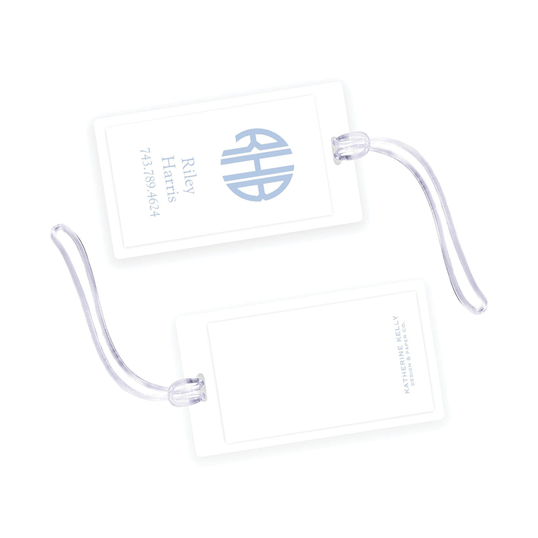 Blue Monogram Laminated Bag Tag