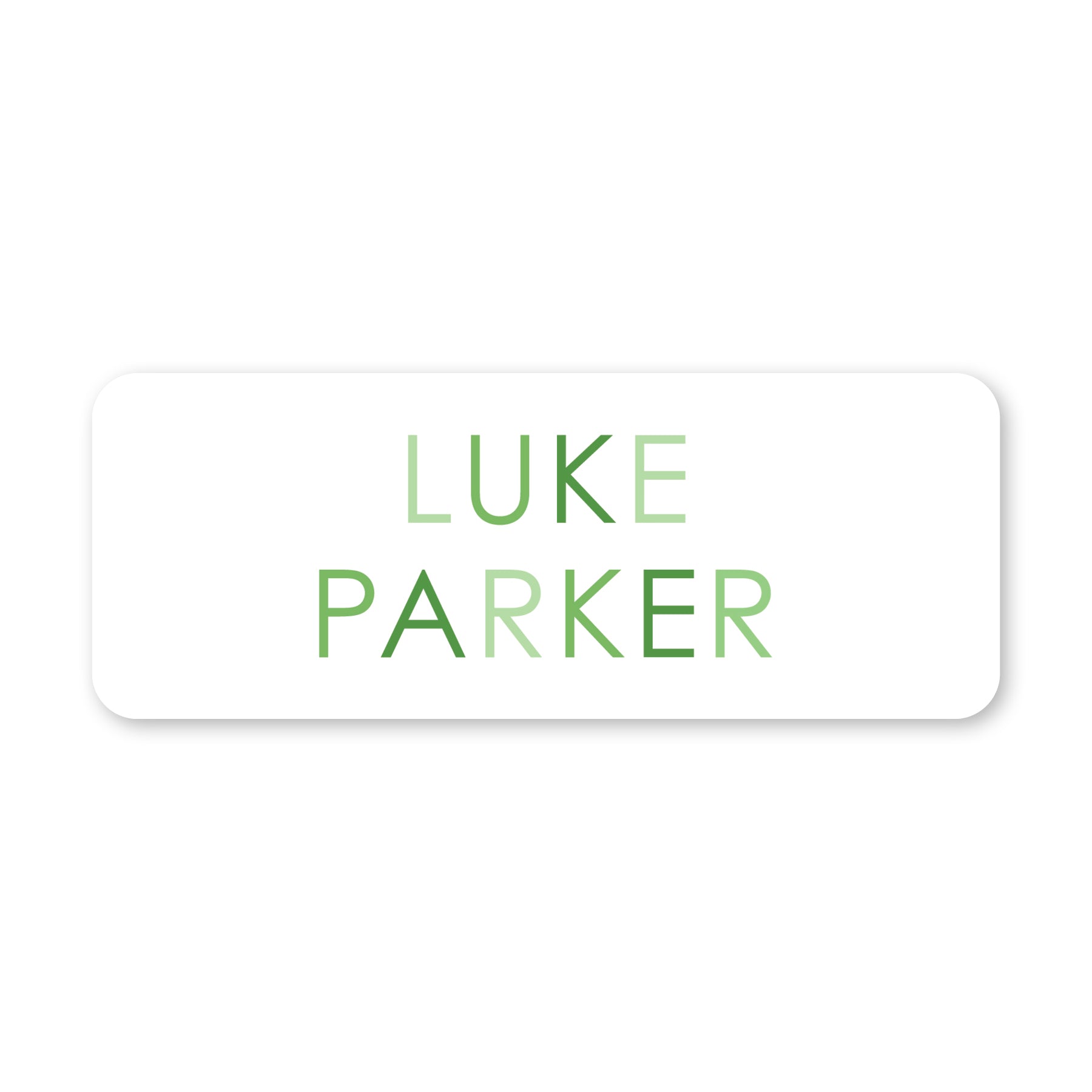 Colored Name Vinyl School Labels - Green