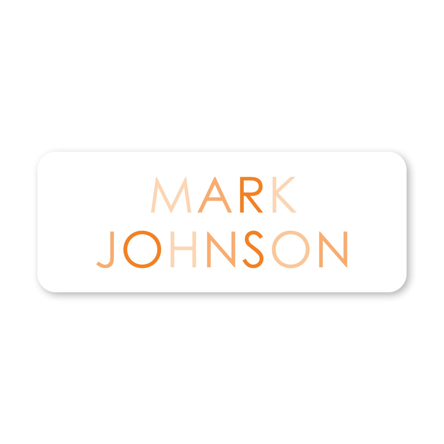 Colored Name Vinyl School Labels - Orange