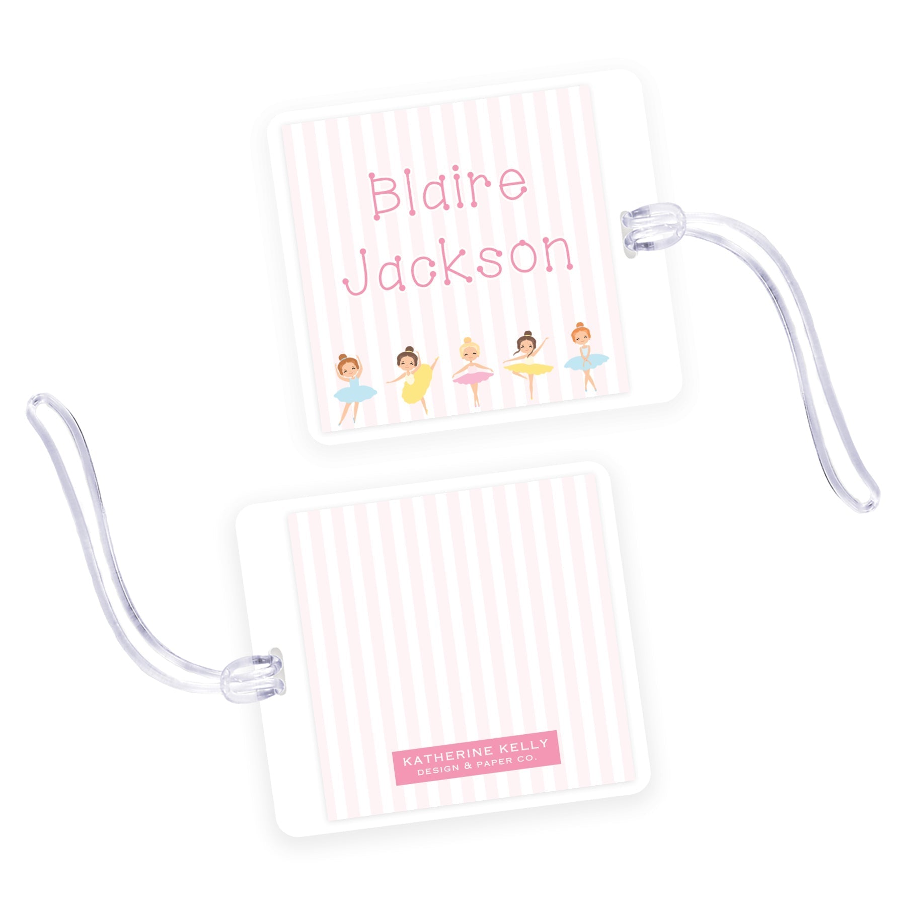 Ballerinas Square Laminated Bag Tag