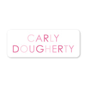 Colored Name Vinyl School Labels - Pink