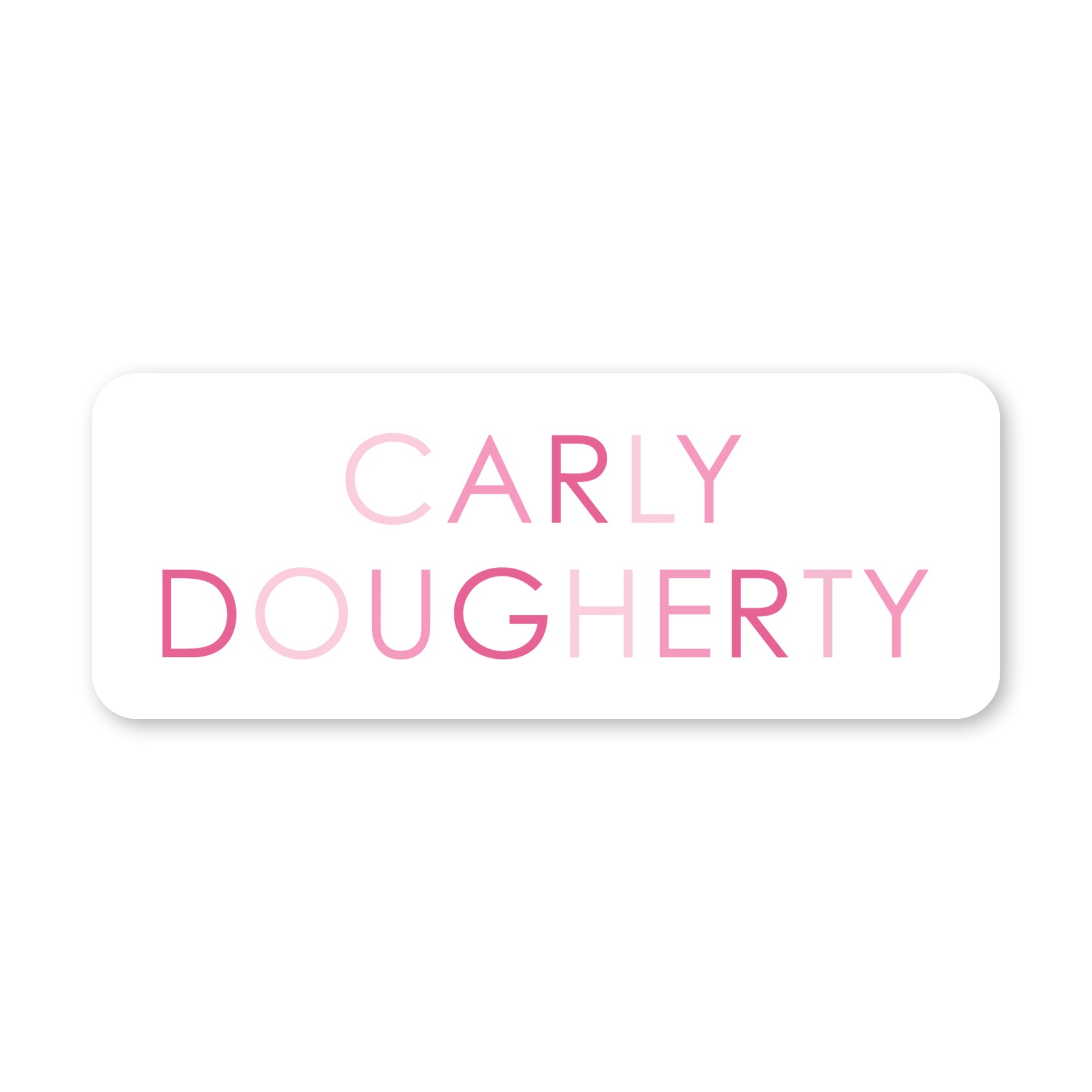Colored Name Vinyl School Labels - Pink