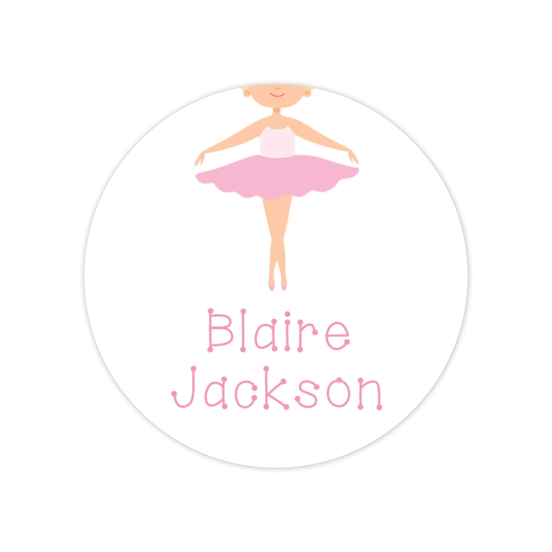 Ballerina Tutu Round Vinyl School Labels