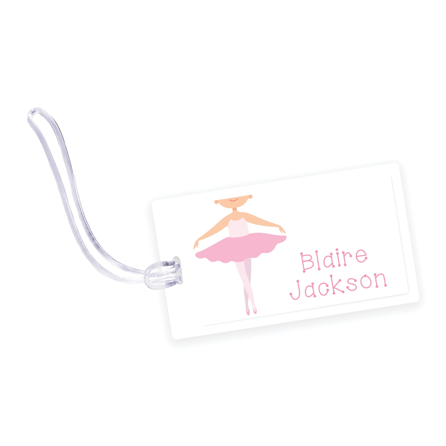 Ballerina Tutu Laminated Bag Tag