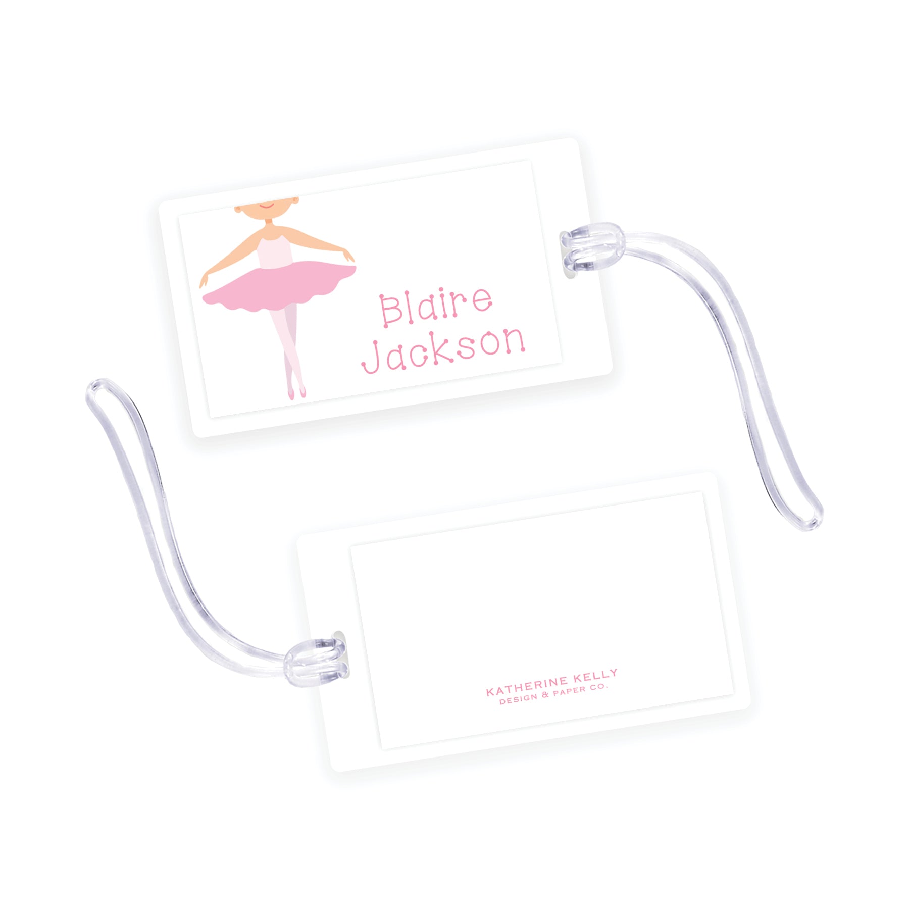 Ballerina Tutu Laminated Bag Tag