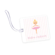 Ballerina Tutu Square Laminated Bag Tag