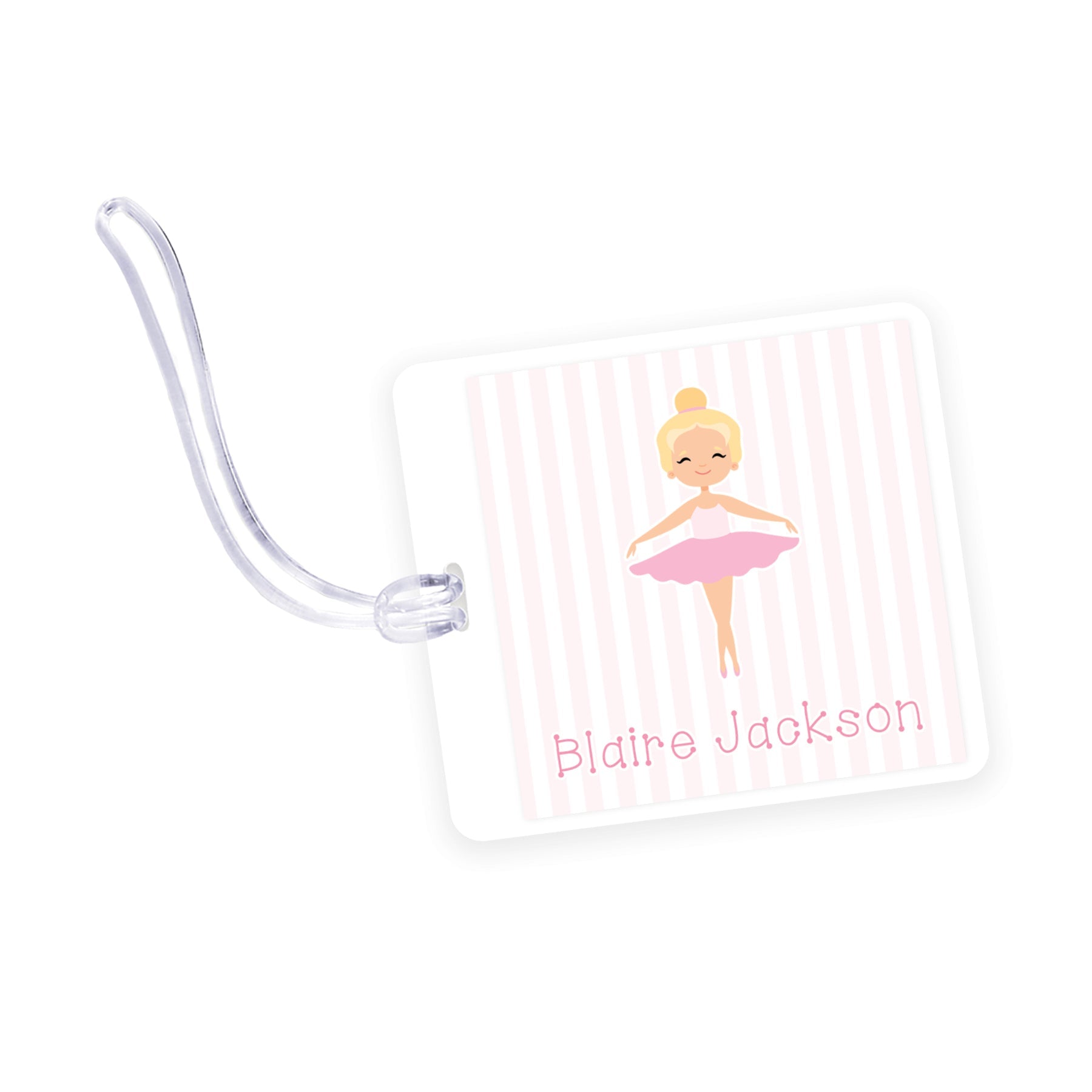 Ballerina Tutu Square Laminated Bag Tag