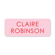 Tone On Tone Vinyl School Labels - Red On Pink