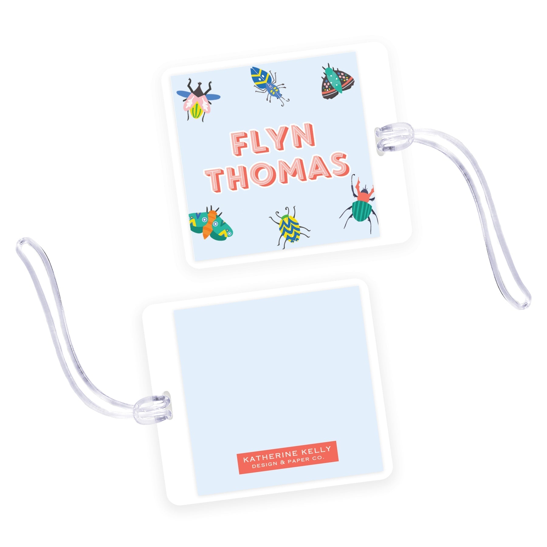 Bugs & Beetles Square Laminated Bag Tag