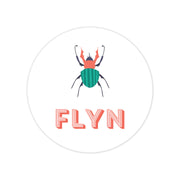 Bugs & Beetles Round Vinyl School Labels