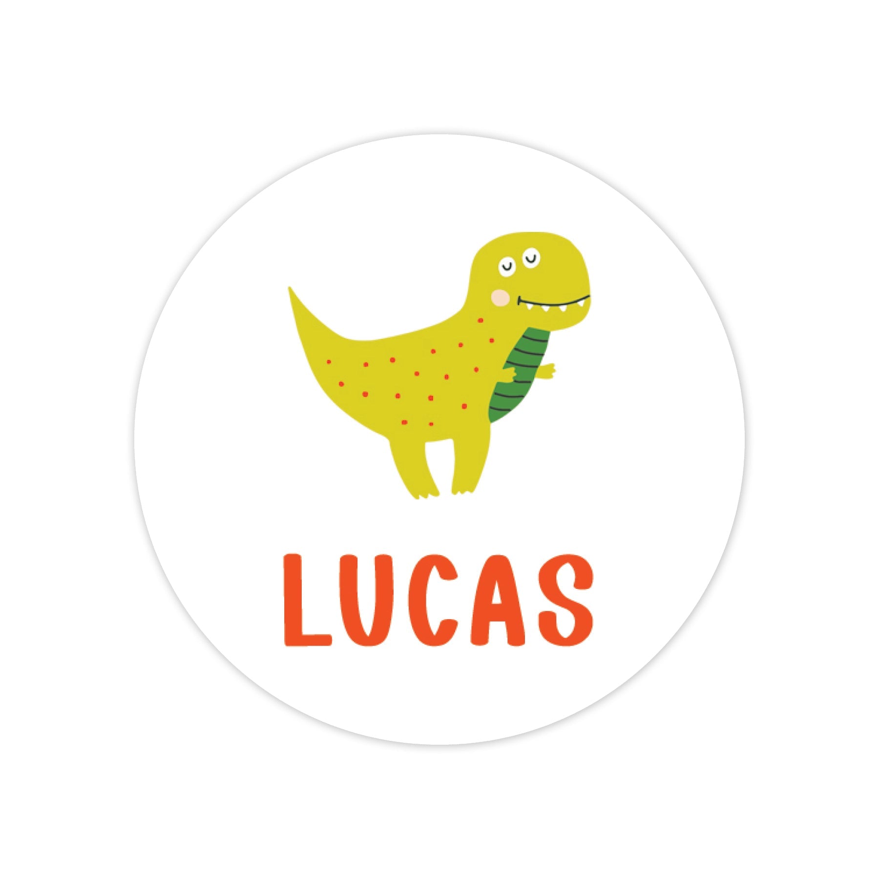 T-rex Dino Round Vinyl School Labels