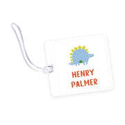 Stegasaurus Dino Square Laminated Bag Tag