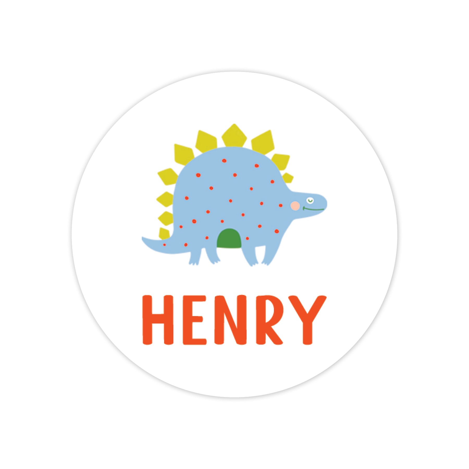 Stegasaurus Dino Round Vinyl School Labels