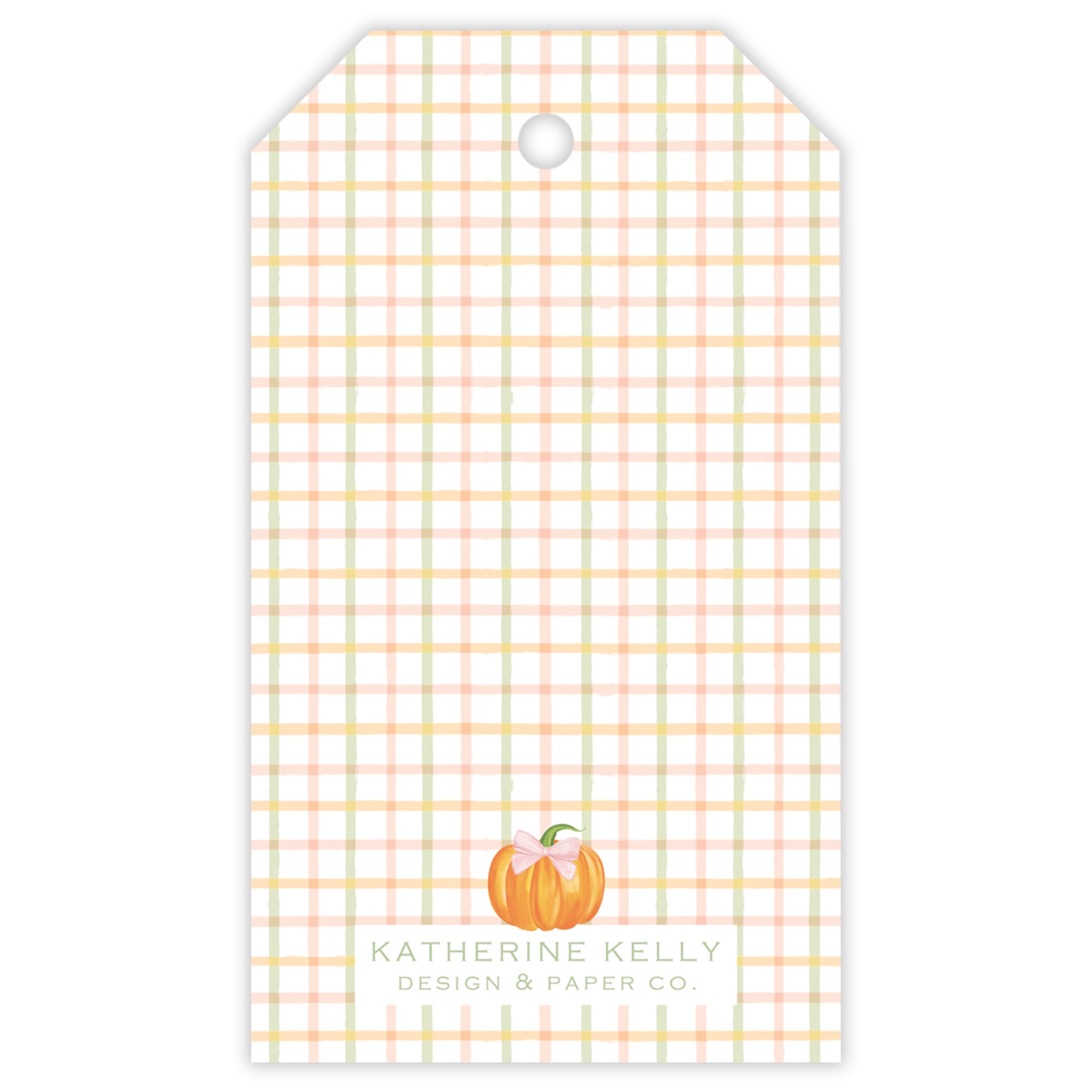 Pink Fall Pumpkin Party Favor Tag
