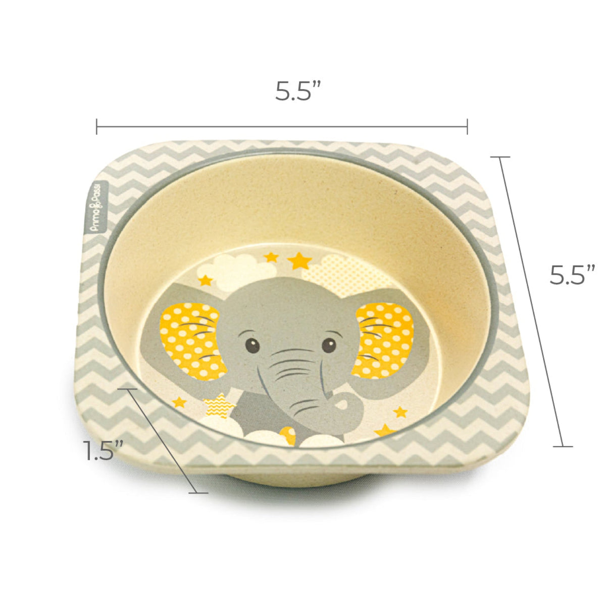 Bamboo Fiber Kids Square Bowl – Little Elephant |