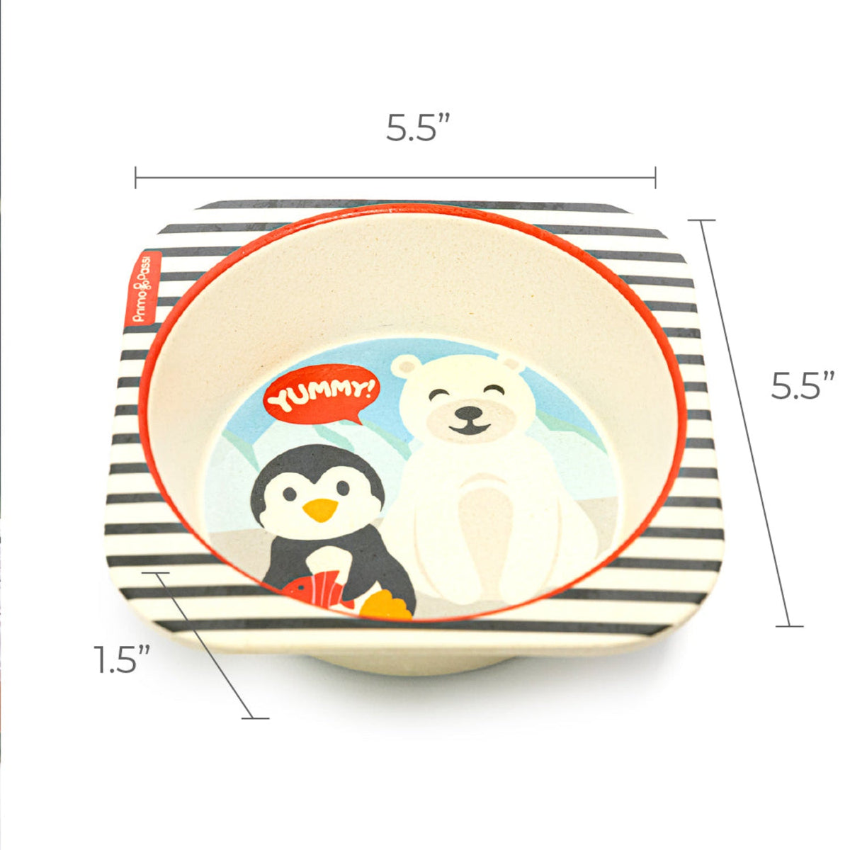 Bamboo Fiber Kids Square Bowl – Winter Friends |