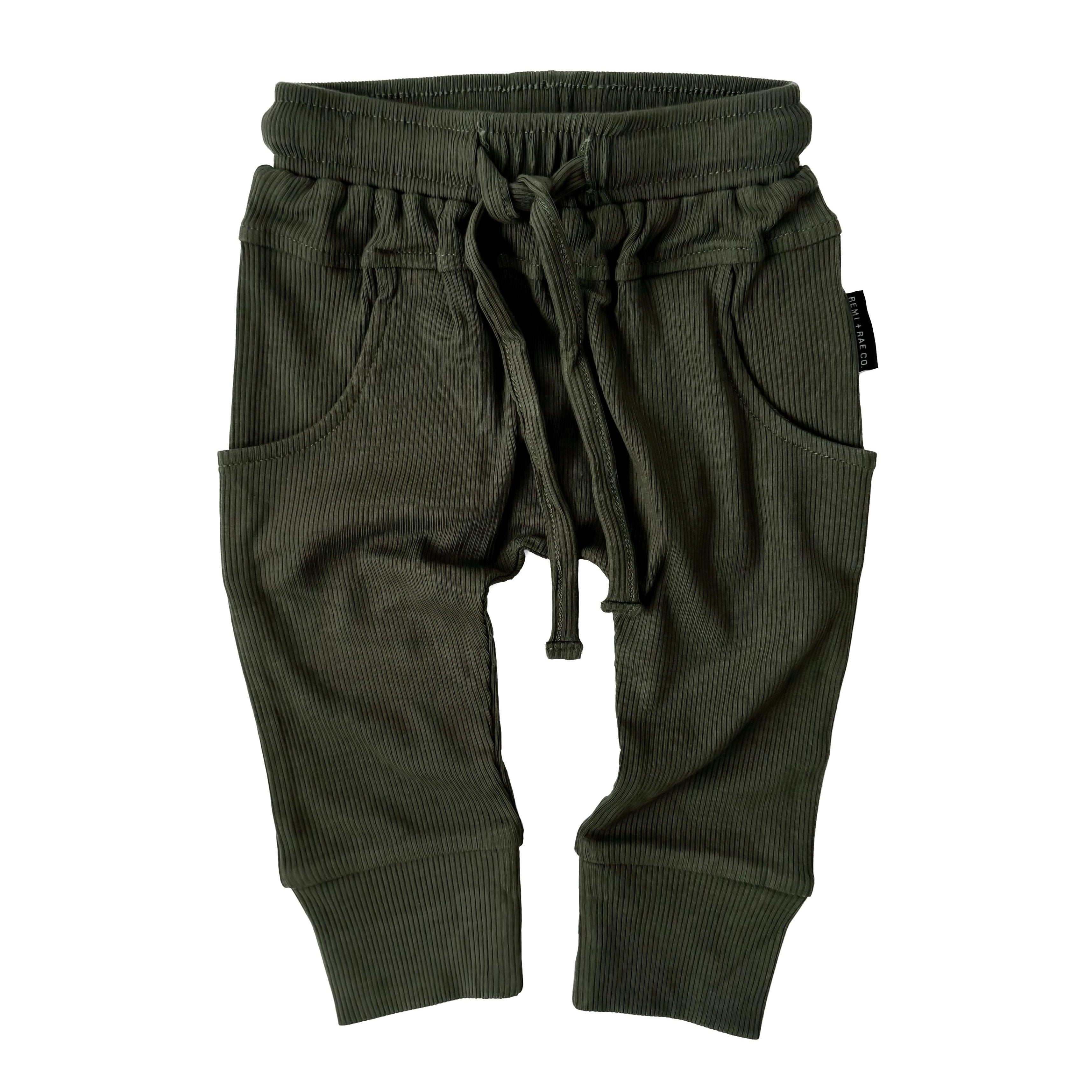 Bamboo Ribbed Joggers - Hunter