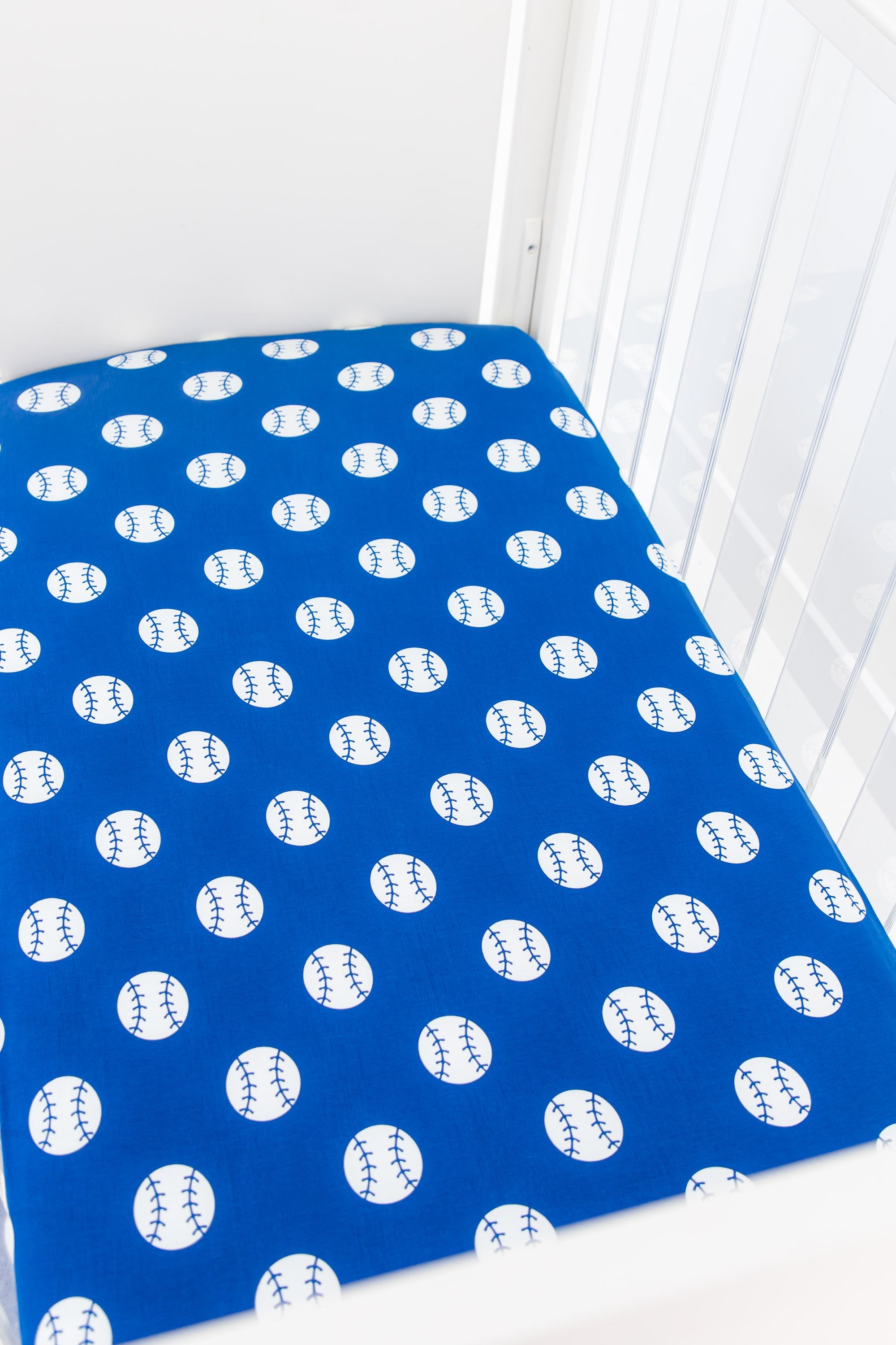 Baseball Crib Sheet -blue