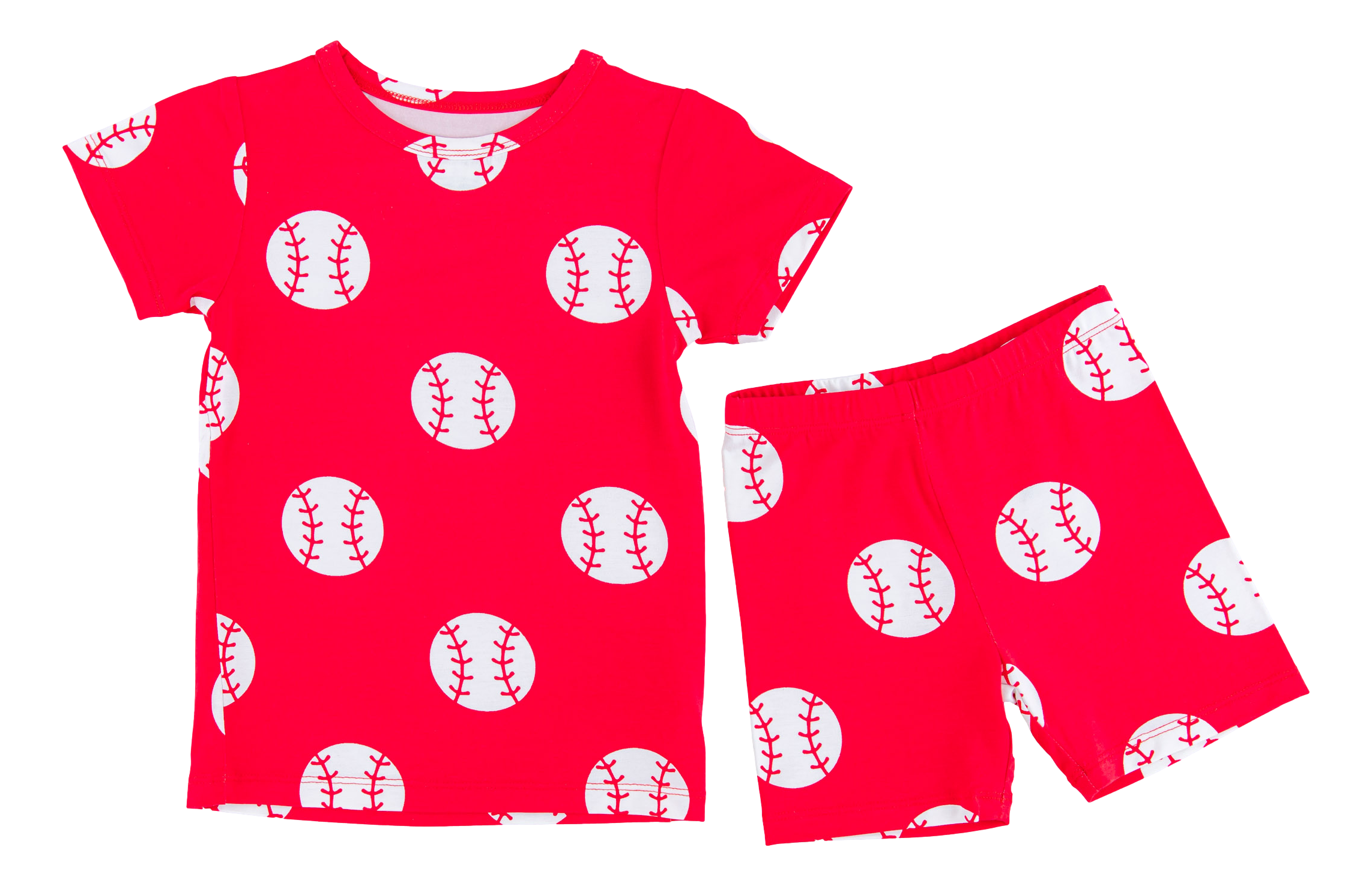 Baseball 2-piece Pajamas- Red