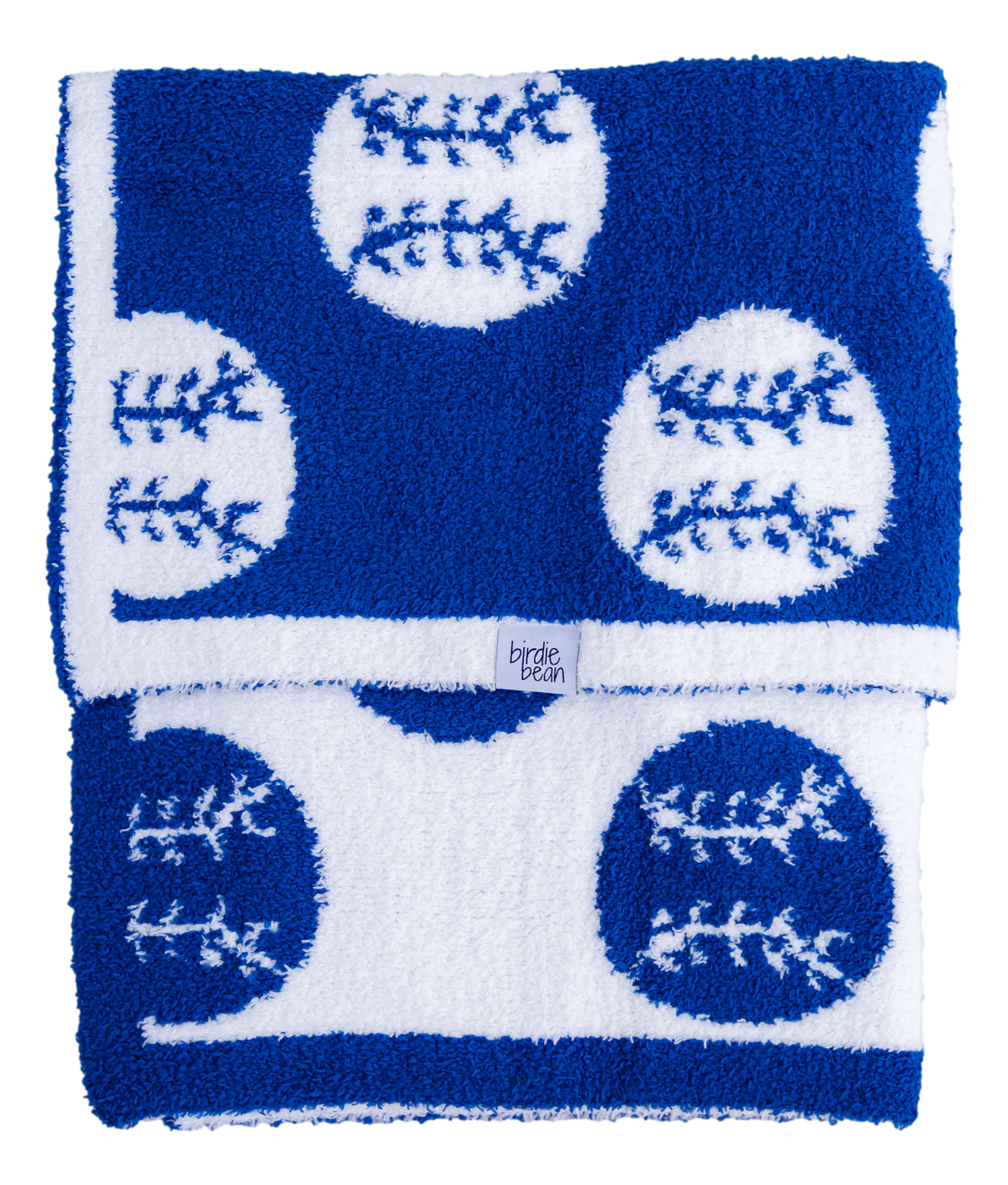 Baseball Plush Blanket- Blue/stroller