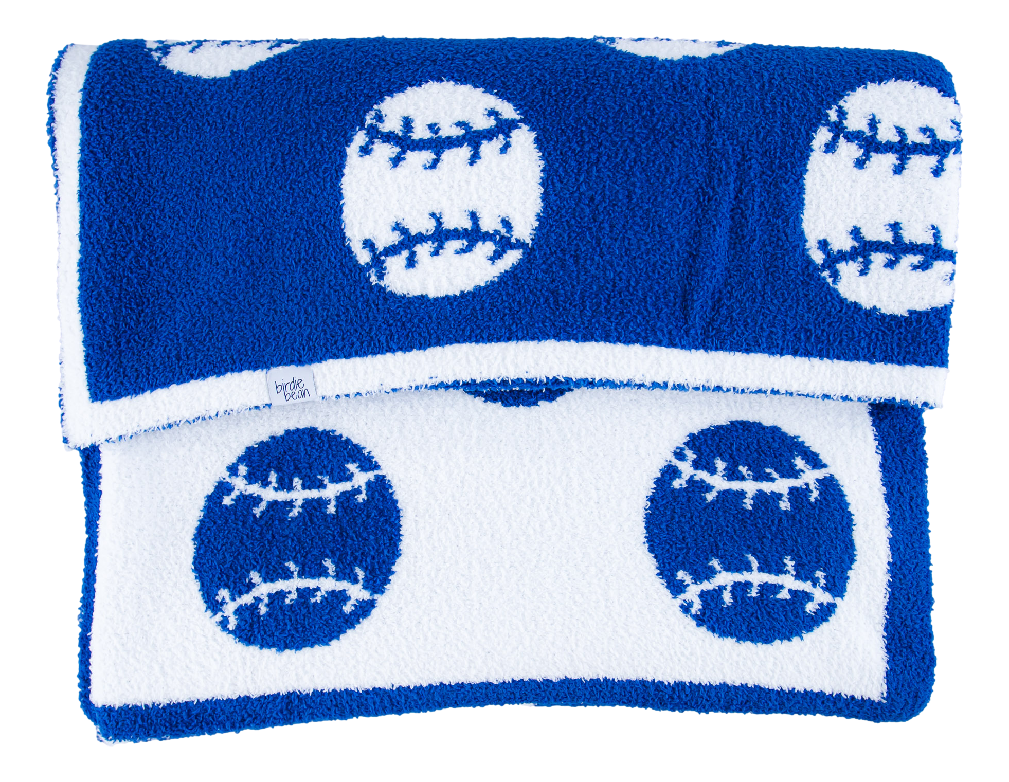 Baseball Plush Birdie Blanket- Blue/throw