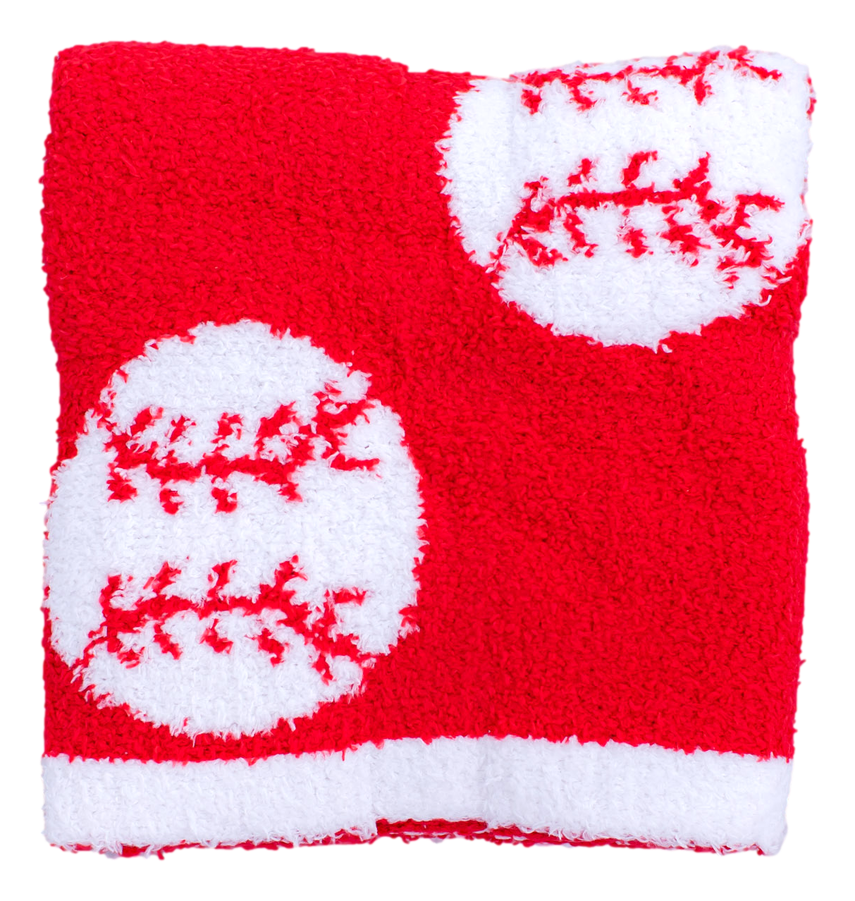 Baseball Plush Blanket- Red/stroller