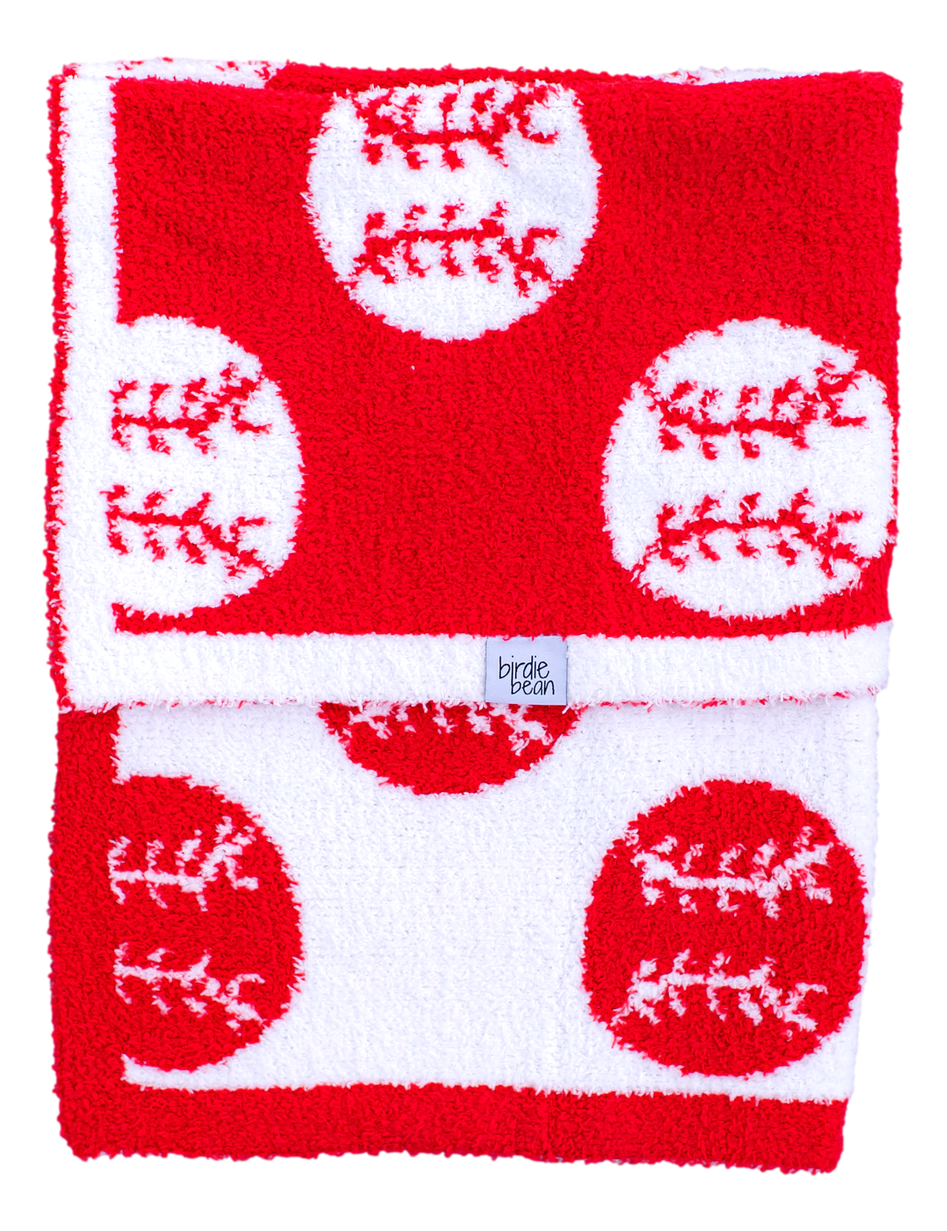 Baseball Plush Blanket- Red/stroller