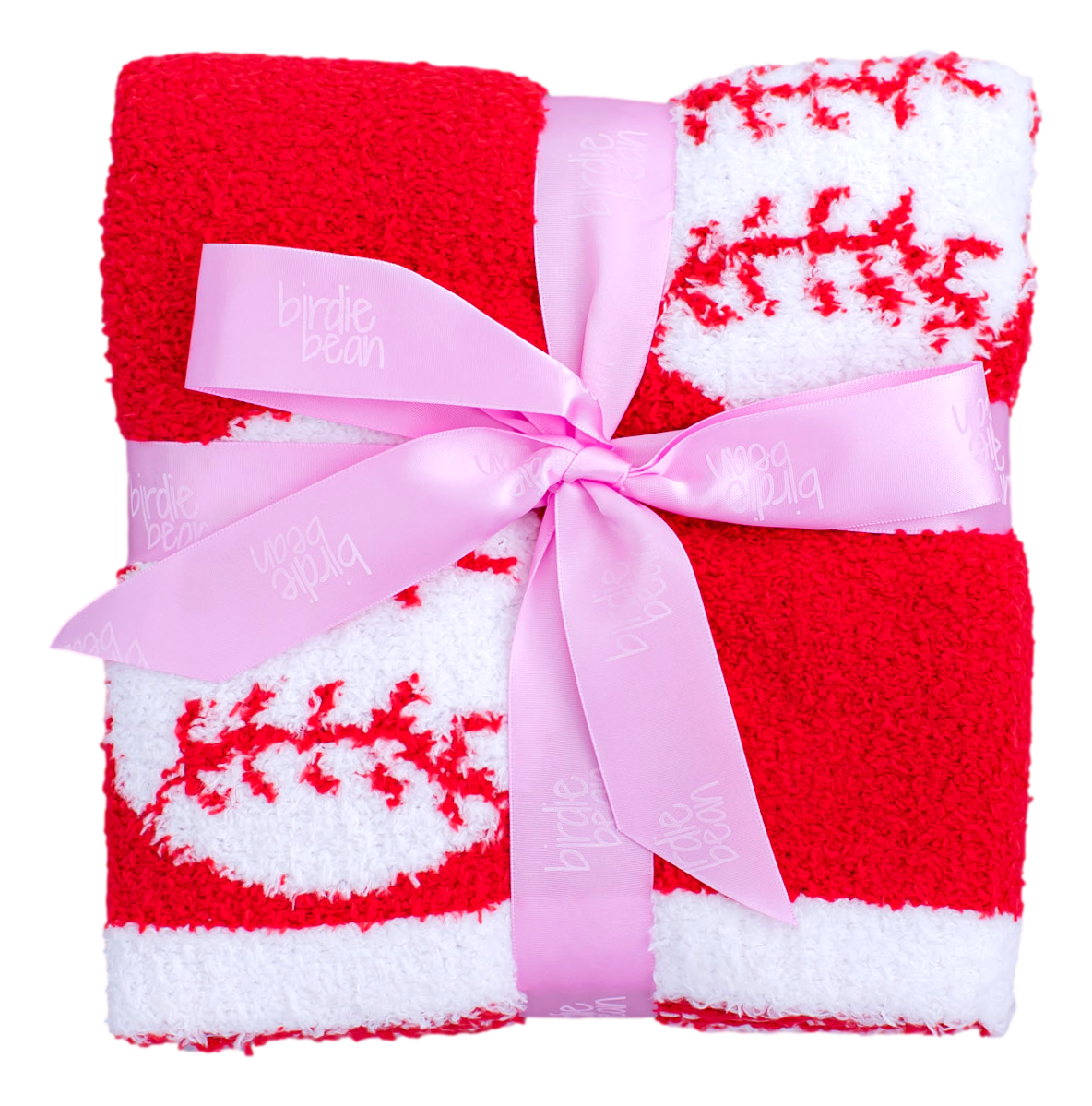 Baseball Plush Blanket- Red/stroller