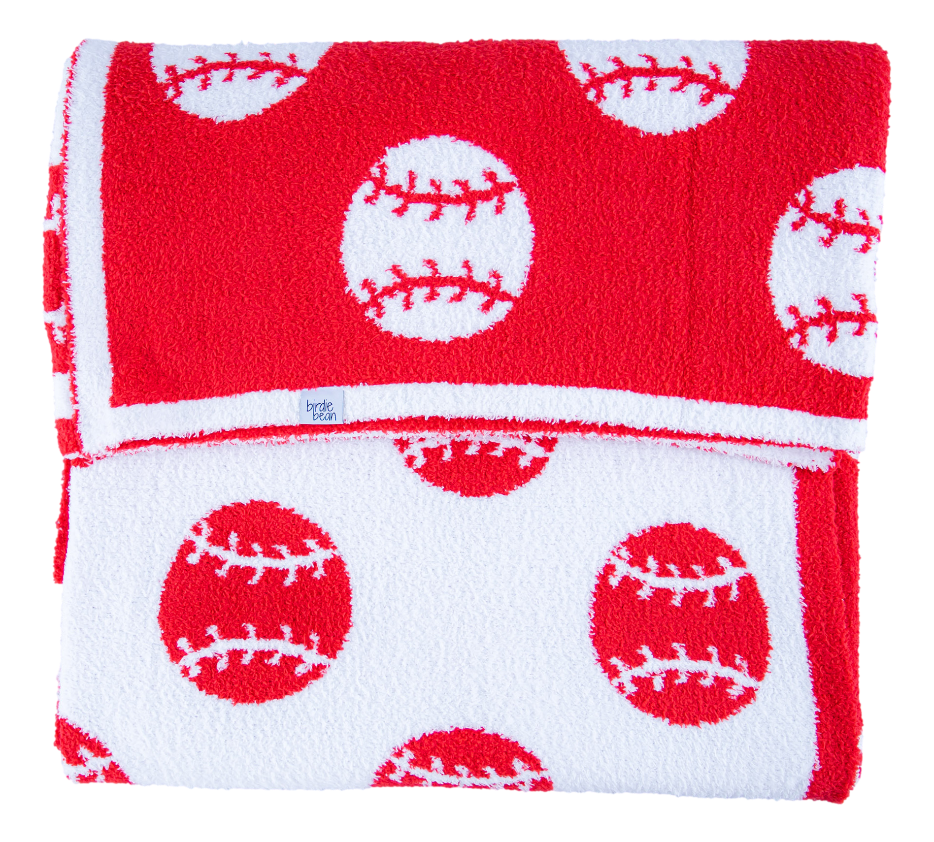 Baseball Plush Birdie Blanket- Red/throw