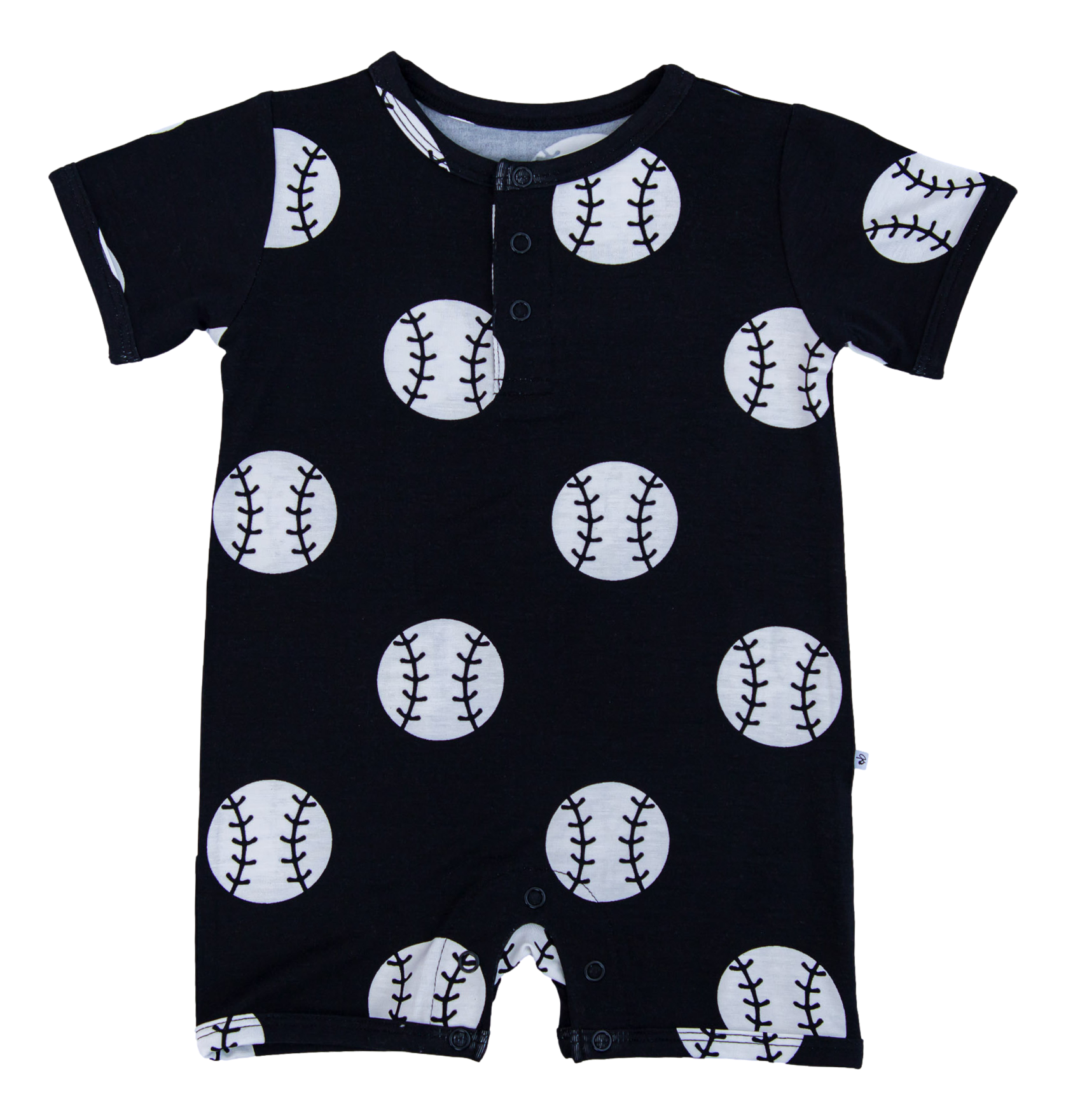 Baseball Shortie Romper - Black