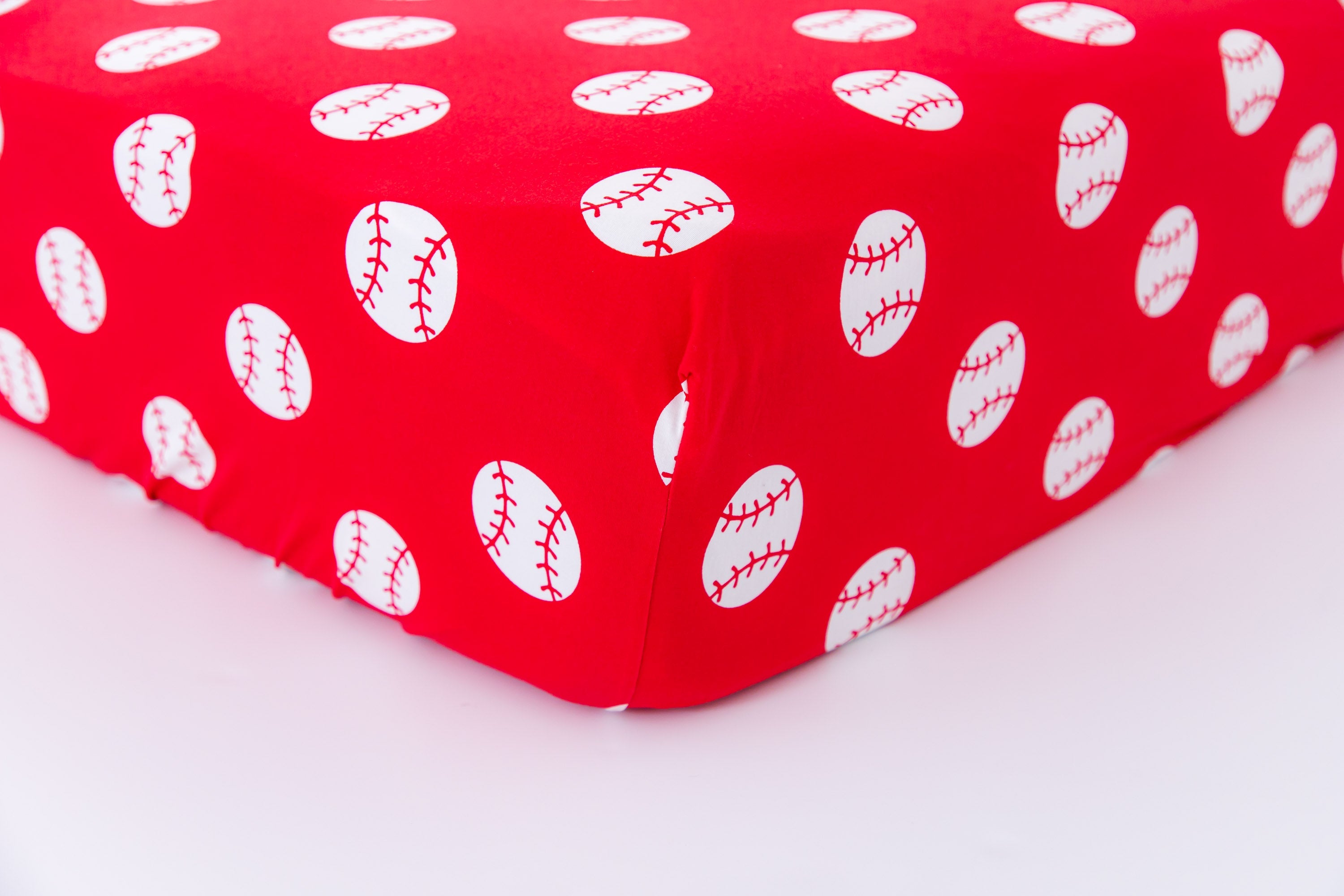 Baseball Twin Sheet- Red