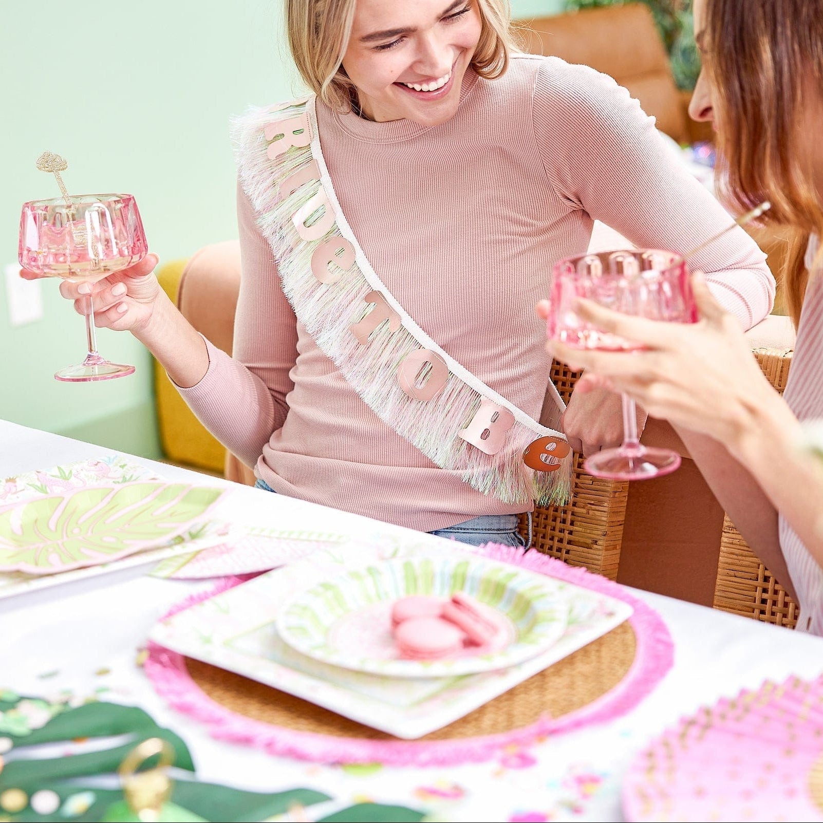 Pretty In Pink Reusable Coupe Glasses (set Of 4)