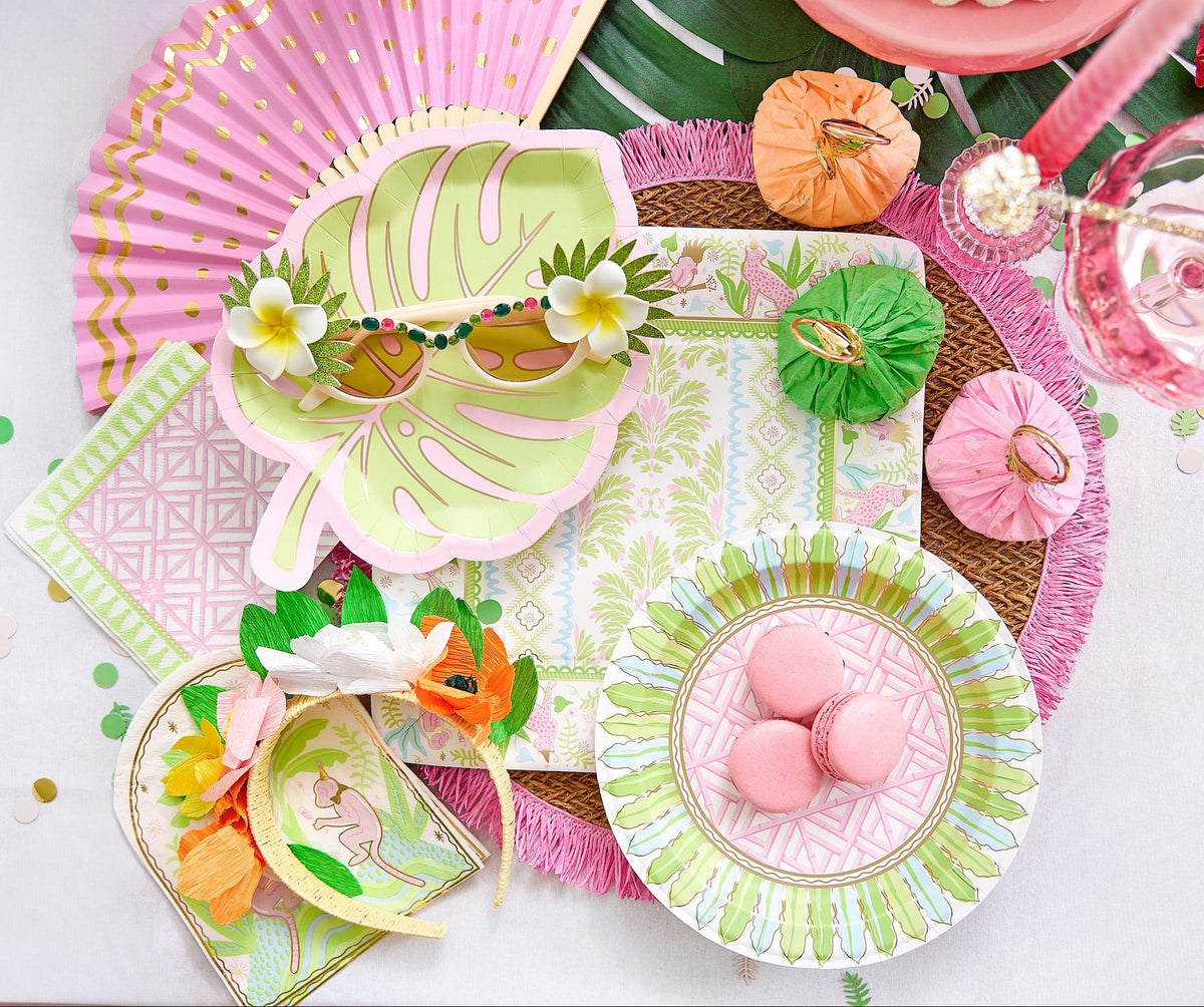 Palm Leaf Glitter Acrylic Drink Stirrers (4 Ct)