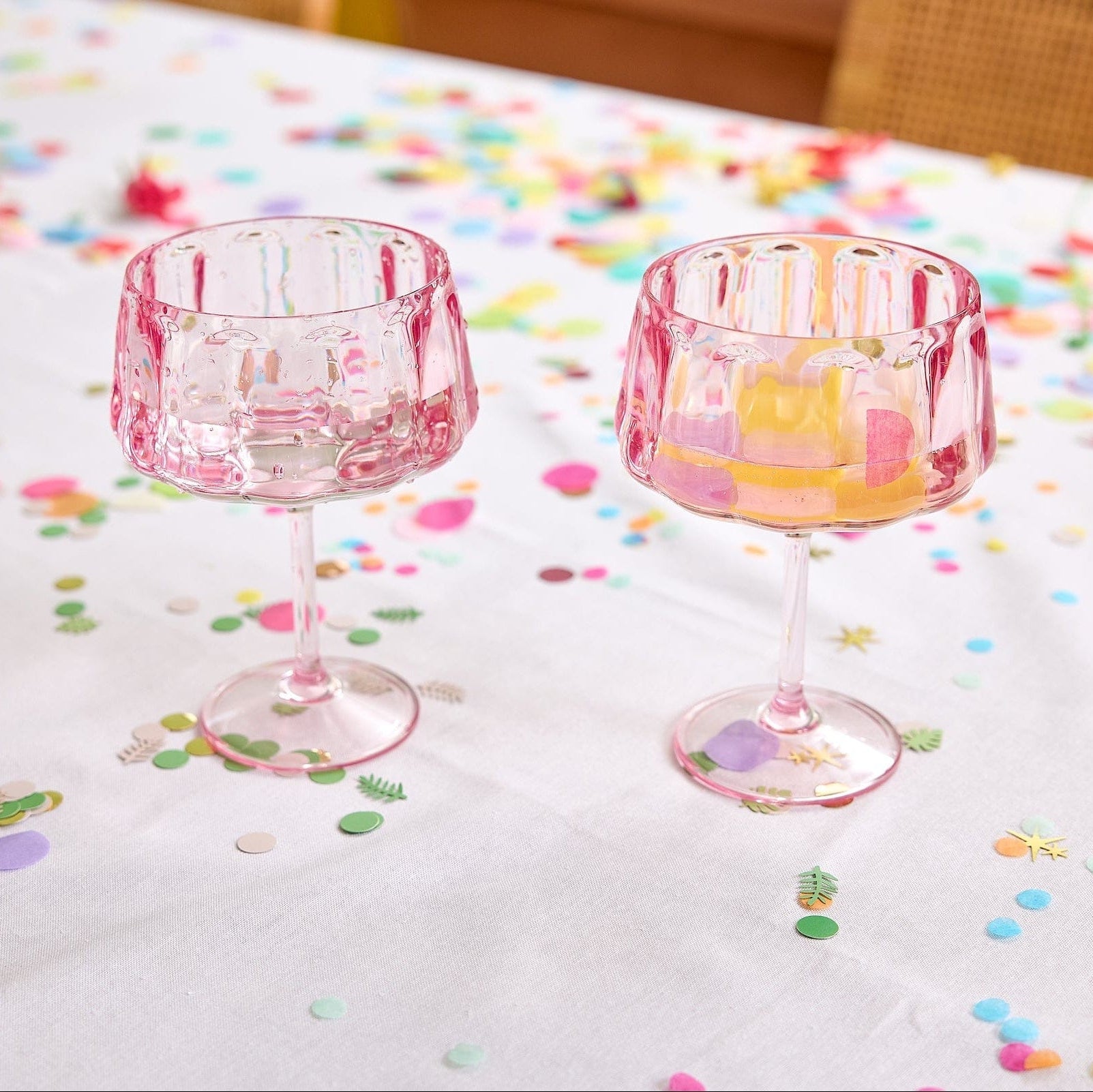 Pretty In Pink Reusable Coupe Glasses (set Of 4)