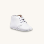 Scalloped Bootie White