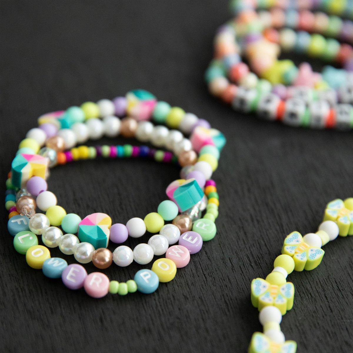 Pastel Brights Polymer Heishi And Letter Diy Bead Box