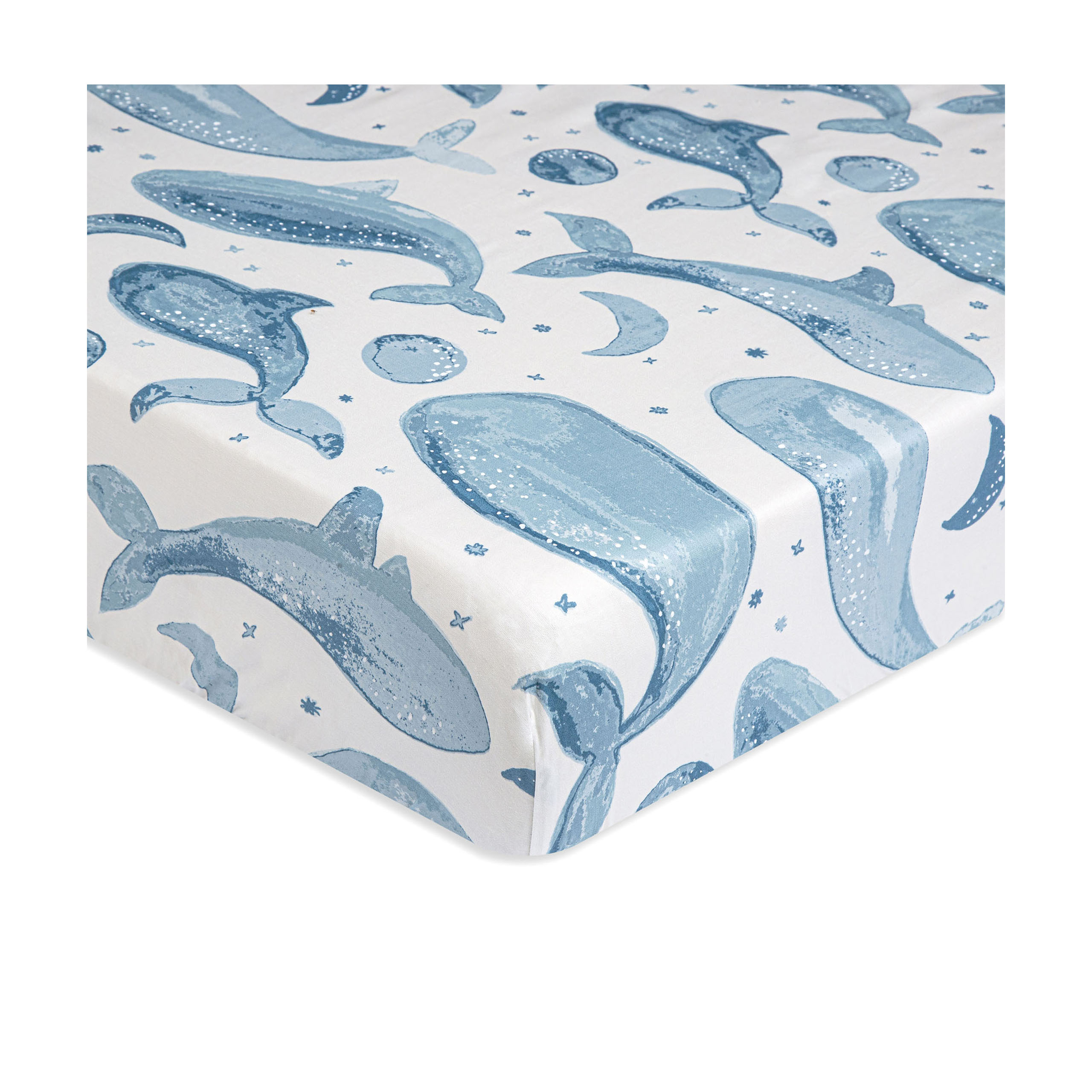 Caspian Crib Fitted Sheet – Whale