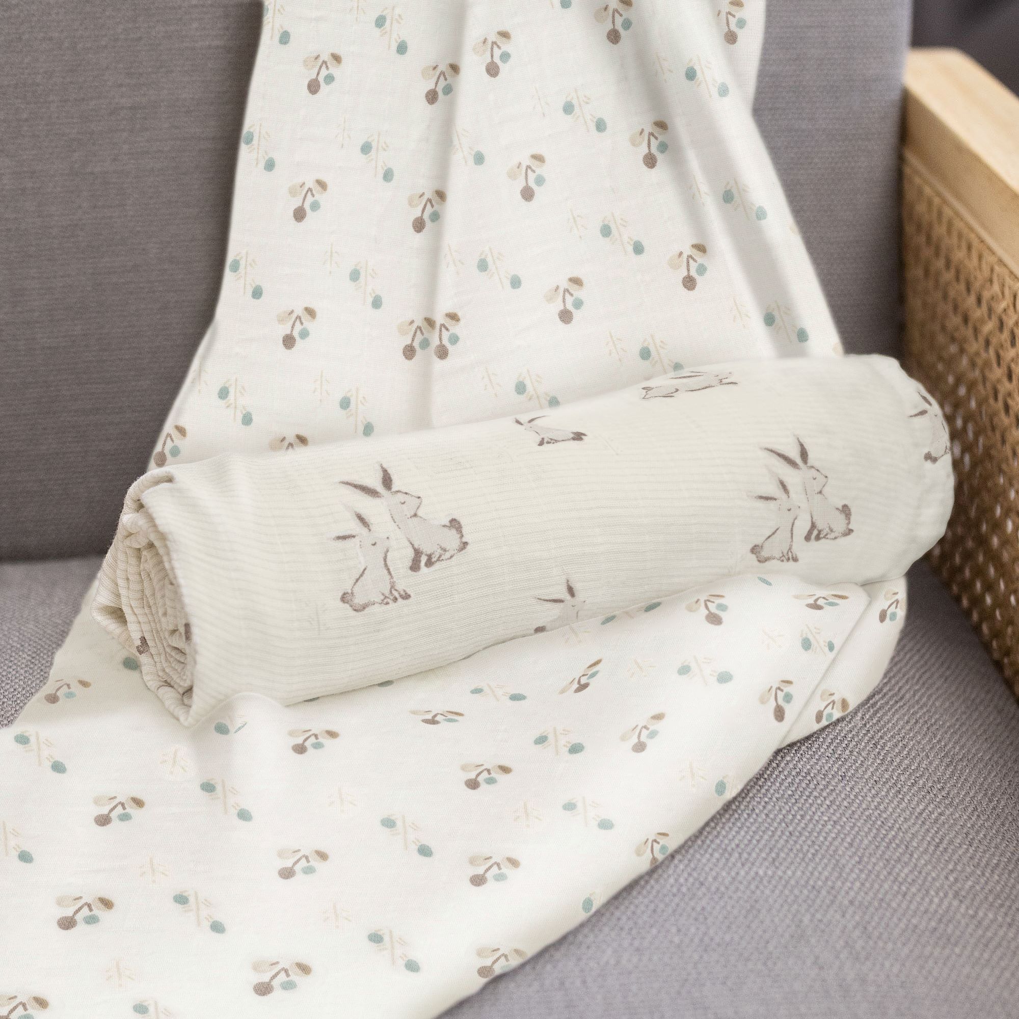 Avery Organic Cotton Bunny Single Swaddle