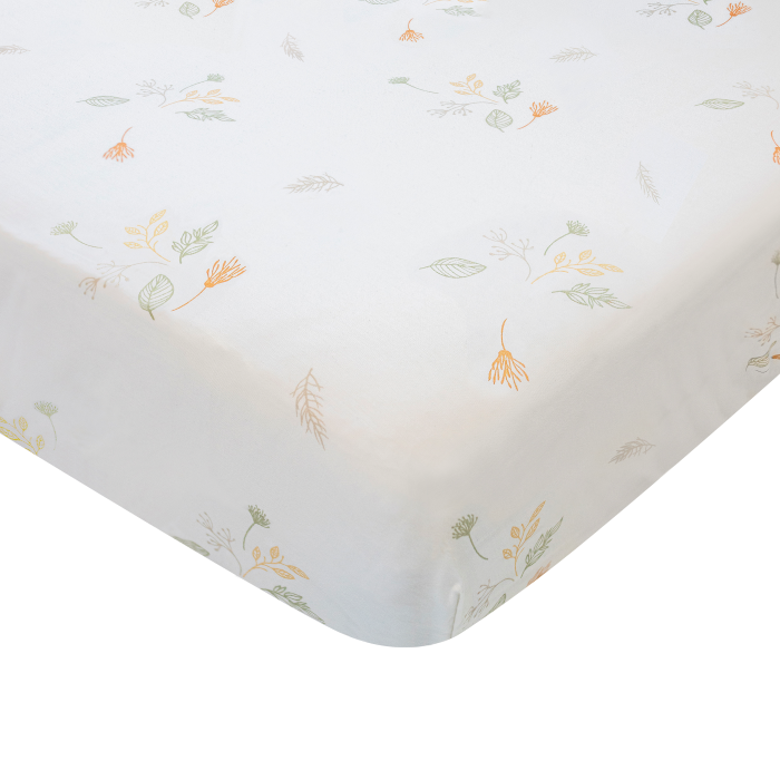 Willow Crib Fitted Sheet – Dainty Leaf