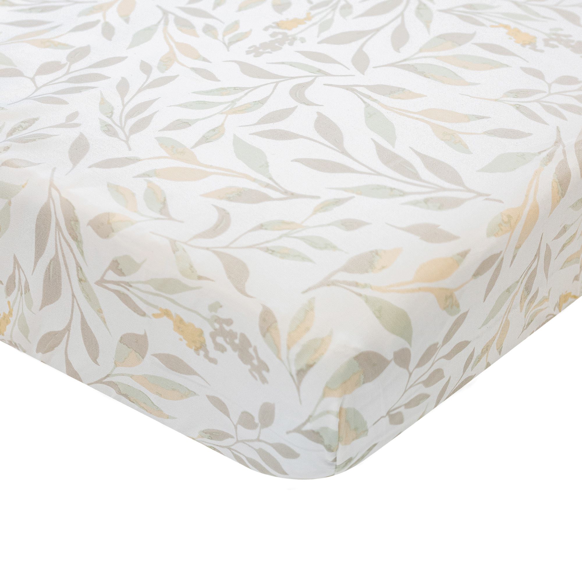 Willow Crib Fitted Sheet – Multi-Color Leaf