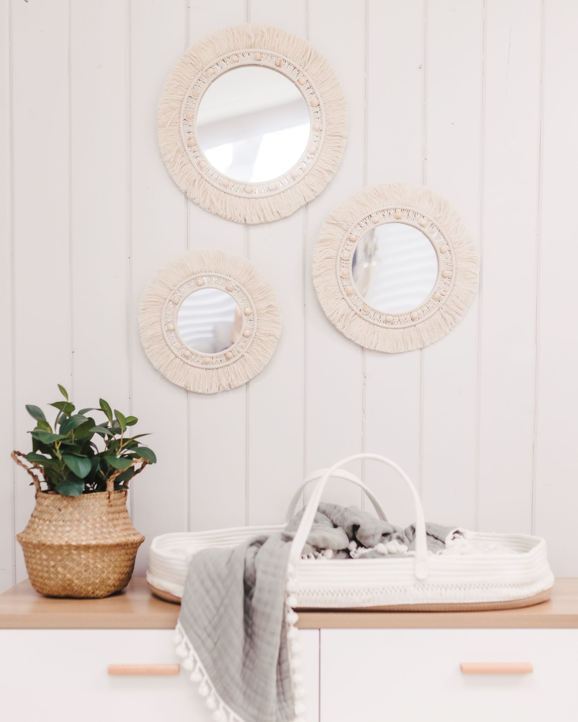 Willow 3-pc. Mirror Macrame Wall Hangings