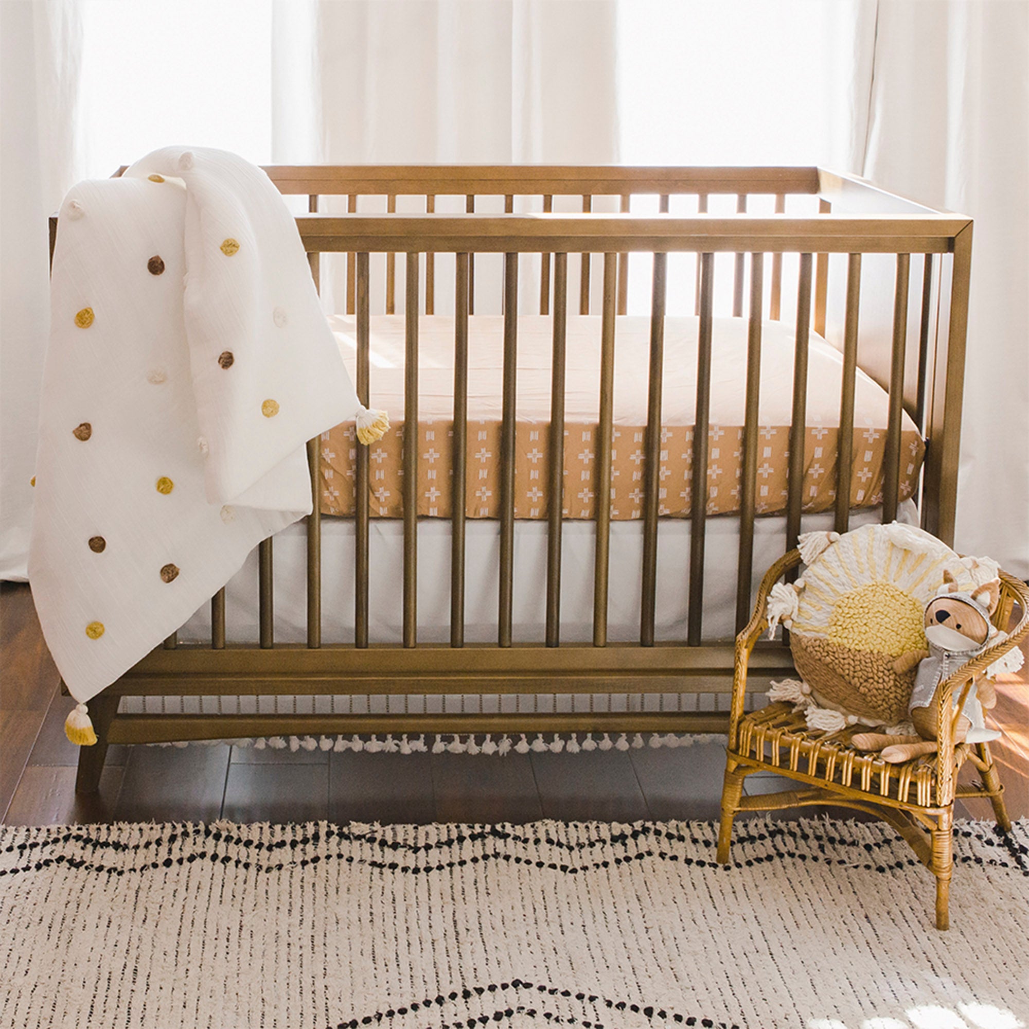 Kendi Crib Fitted Sheet – Copper Dash