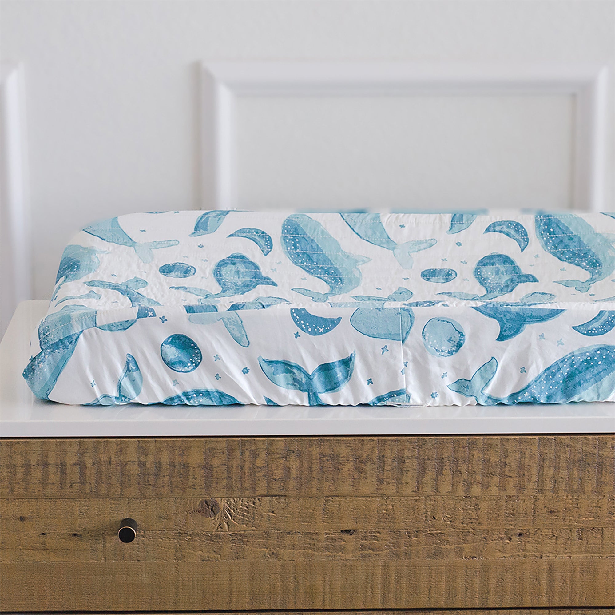 Caspian Quilted Change Pad Cover – Whale