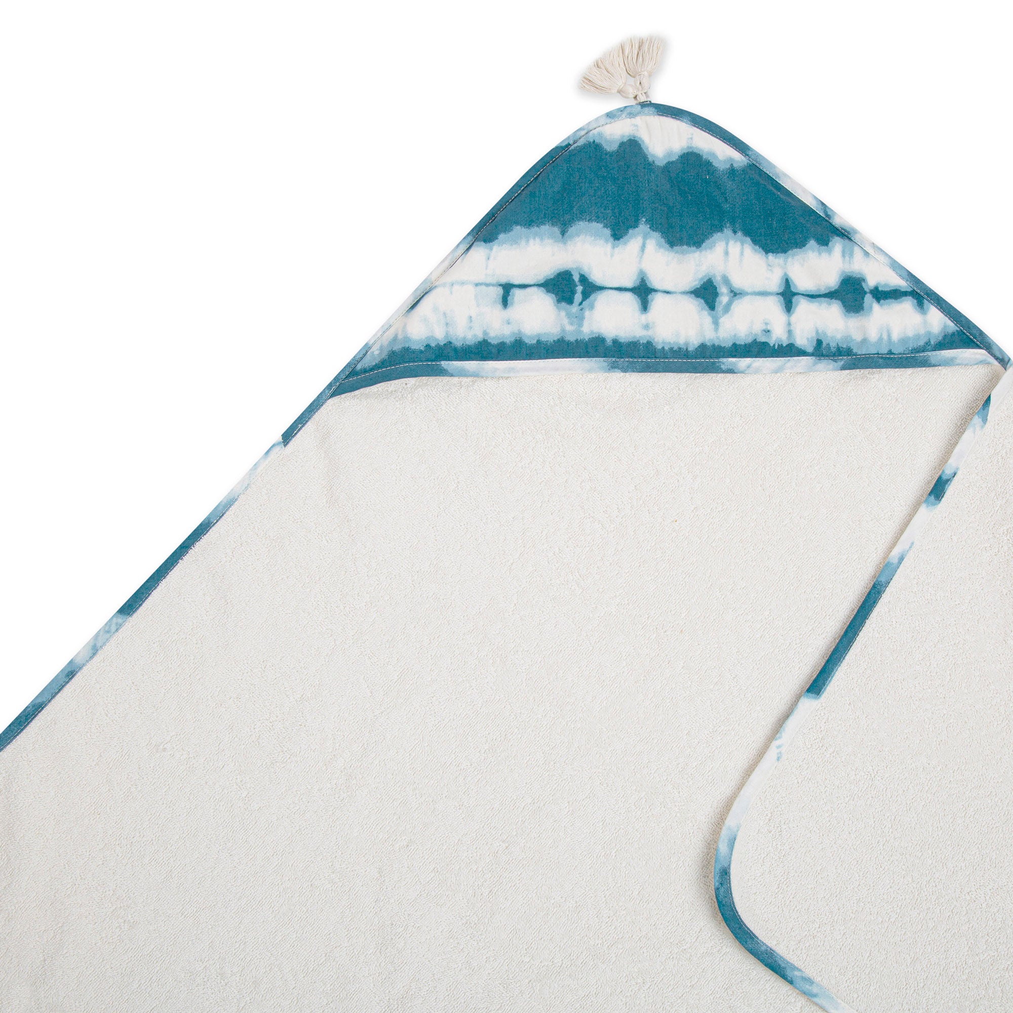 Caspian Hooded Towel – Blue Tie Dye Print