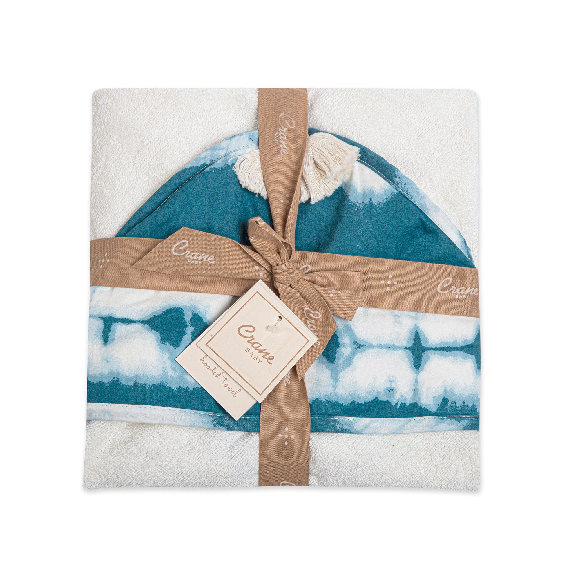 Caspian Hooded Towel – Blue Tie Dye Print