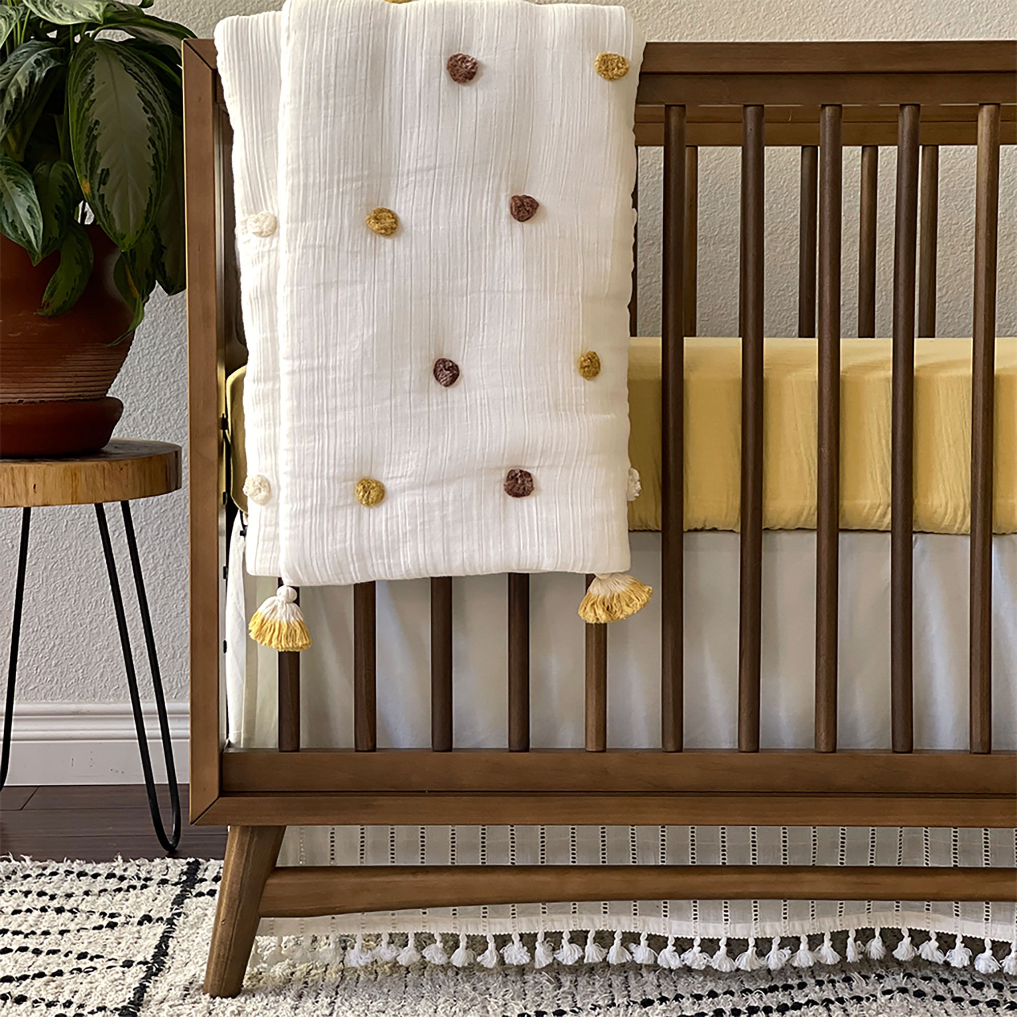 Crib Fitted Sheet – Ochre